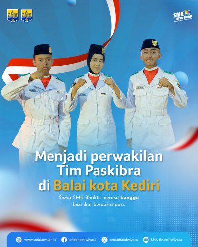 Siswa SMK Menjadi Perwakilan Tim Paskibra di Balai kota 